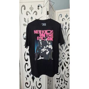 New Kids On The Block Graphic Tee Large Black NKOTB Band Shirt Retro Top nwot